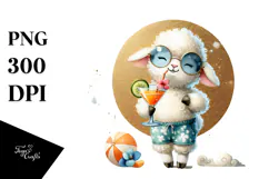 Lamb in Beachwear, Transparent PNG Product Image 1