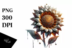 Shiny Sunflower Watercolor Splash | Sublimation | Clipart Product Image 3