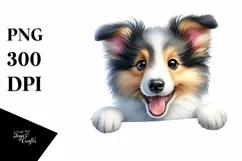 Enthusiastic Funny Collie | Watercolor Clipart Product Image 1