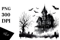 Vintage Haunted House Halloween Image, Transparent PNG Product Image 1