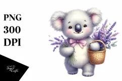 Whimsical Lavender Baby Kola Watercolor Clipart Product Image 1