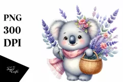 Whimsical Lavender Baby Kola Watercolor Clipart Product Image 3