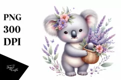 Whimsical Lavender Baby Kola Watercolor Clipart Product Image 1
