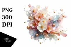 Abstract Pastel Glossy Cherry Blossom with Transparent PNG Product Image 3