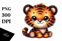 Vibrant Plush Tiger | Watercolor Clipart Product Image 3