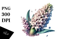 Wooden Hyacinth Watercolor Splash | Sublimation Clipart Product Image 1