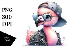 Energetic Baby Flamingo PNG Product Image 1