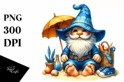 Vibrant Summer Gnome Digital Painting Clipart Product Image 1
