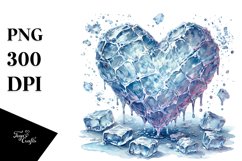 Icy Ice Heart PNG Product Image 1