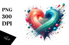 Paint Brush Style Heart PNG Product Image 1