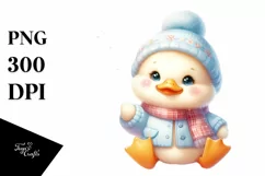 Pastel Duck Sitting on Snowflake, Transparent PNG Product Image 3