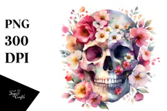 Skull Made of Spring Flowers, PNG Product Image 1