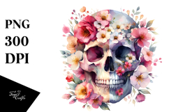 Skull Made of Spring Flowers, PNG Product Image 1