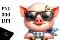 Funny Baby Pig Lamb PNG Product Image 1