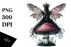 Watercollor Gothic Fairy on a Mushroom, 20 oz Tumbler Product Image 1