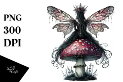 Watercollor Gothic Fairy on a Mushroom, 20 oz Tumbler Product Image 1