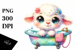 Colorful Smiling Baby Lamb in Bathtub Product Image 3