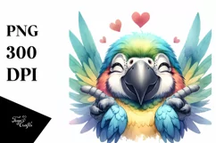 Funny Cute Macaw Portrait | Sublimation Clipart Product Image 3