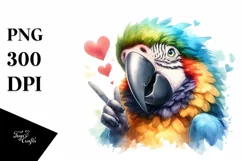 Funny Cute Macaw Portrait | Sublimation Clipart Product Image 1