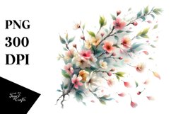 Tumbling Spring Petals Wind | Sublimation Clipart Product Image 1