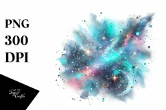 Colorful Cyan Watercolor Splash | Summer Clipart Product Image 3