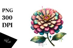 Zinnia Stained | Sublimation | Clipart Product Image 1