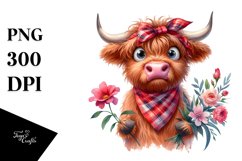 Watercolor Confused Housewife Bandana with Flower in Mouth Product Image 1