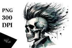 Very Simple Skull with Hair Tom PNG Product Image 1