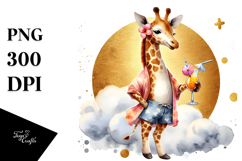 Watercolor Cow with Bandana, High-Res PNG Product Image 1