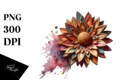 Abstract Stained Gerbera Golden Insertions | Clipart Product Image 3