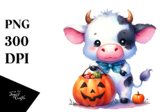 Cute Halloween Baby Cow Clipart Product Image 1