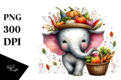 Baby Elephant Basket Clipart Product Image 3