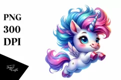 Excited Funny Baby Unicorn PNG Product Image 1