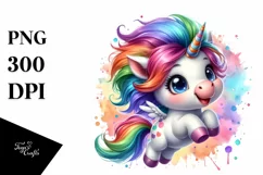 Excited Funny Baby Unicorn PNG Product Image 3