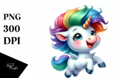 Excited Funny Baby Unicorn PNG Product Image 3