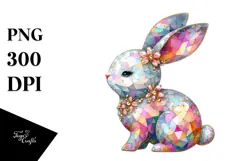 Colorful Bunny Made of Diamonds, PNG Product Image 1