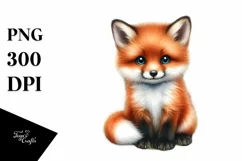 Funny Baby Fox Sitting in Front of Barn | Sublimation | Product Image 3