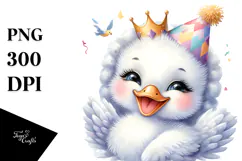 Energetic Baby Swan PNG Product Image 1