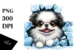 Crazy Looking Japanese Chin Watercolor Clipart Product Image 1