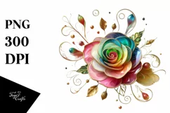 Watercolor Luxury Flower Love Splash Clipart Product Image 1