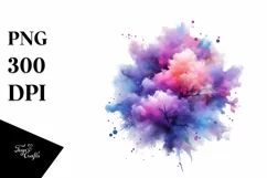 Colorful Purple Watercolor Splash | Summer Clipart Product Image 1