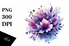 Colorful Purple Watercolor Splash | Summer Clipart Product Image 3