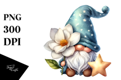 Cute Gnome with Gardenia PNG Product Image 1