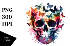 Colorful Skull Painting, Transparent PNG Product Image 1