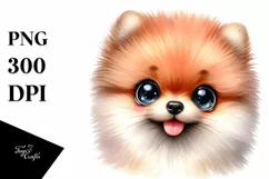 Watercolor Funny Baby Pomeranian Product Image 1