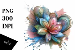 Abstract Vibrant Pastel Glossy Daffodil PNG Product Image 1
