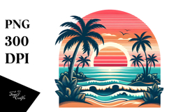 Retro Tropical Beach Sunset, 20 oz Tumbler Product Image 1