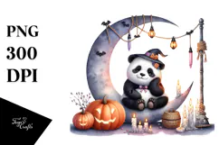 Watercolor Koala in Halloween Style PNG Product Image 1