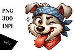 Goofy Cartoon Dog with Bandana, Transparent PNG Product Image 1