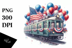 Vintage Oilish Subway Train | Sublimation Clipart Product Image 3
